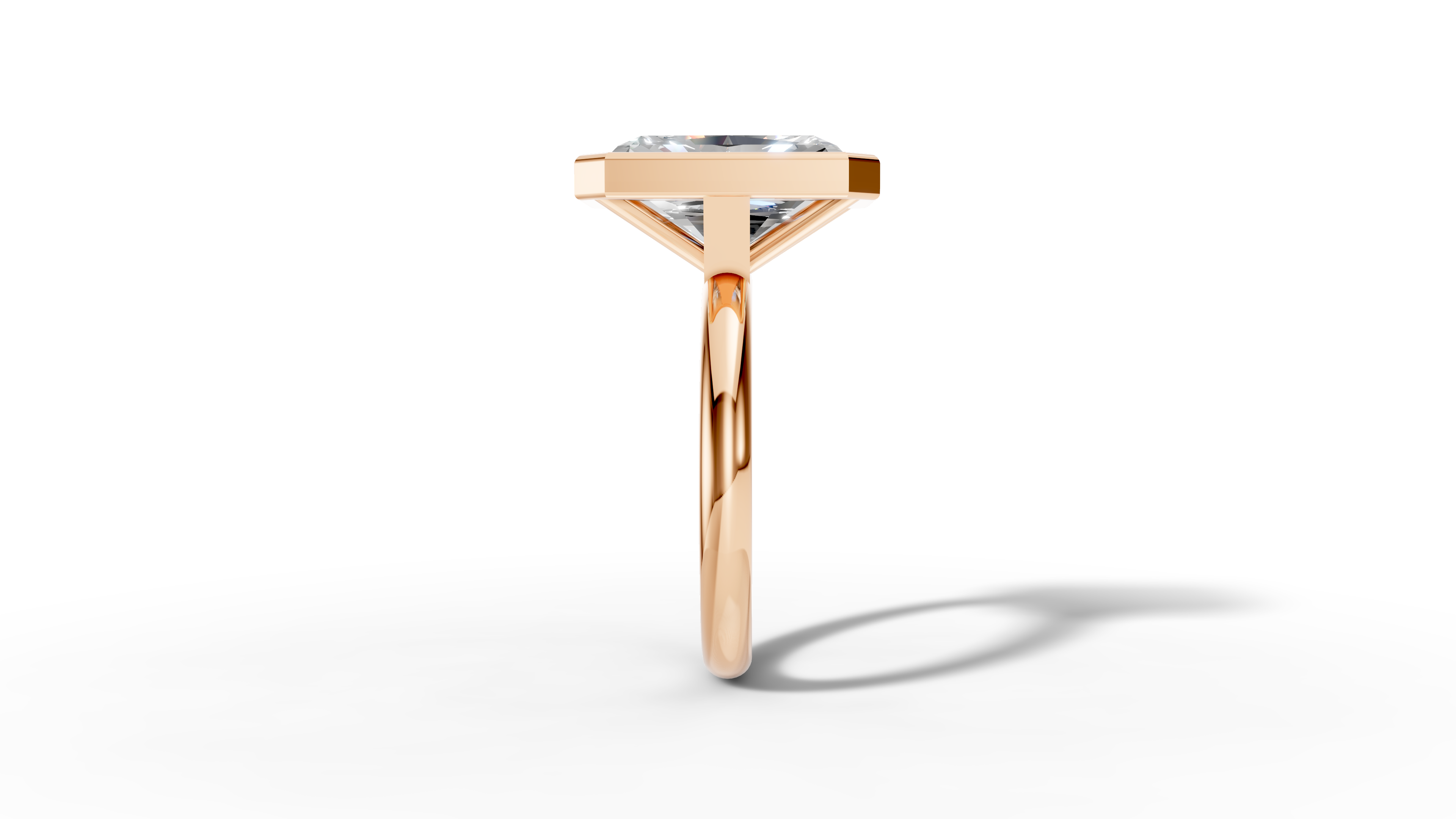 Radiant Bezel Setting Ring