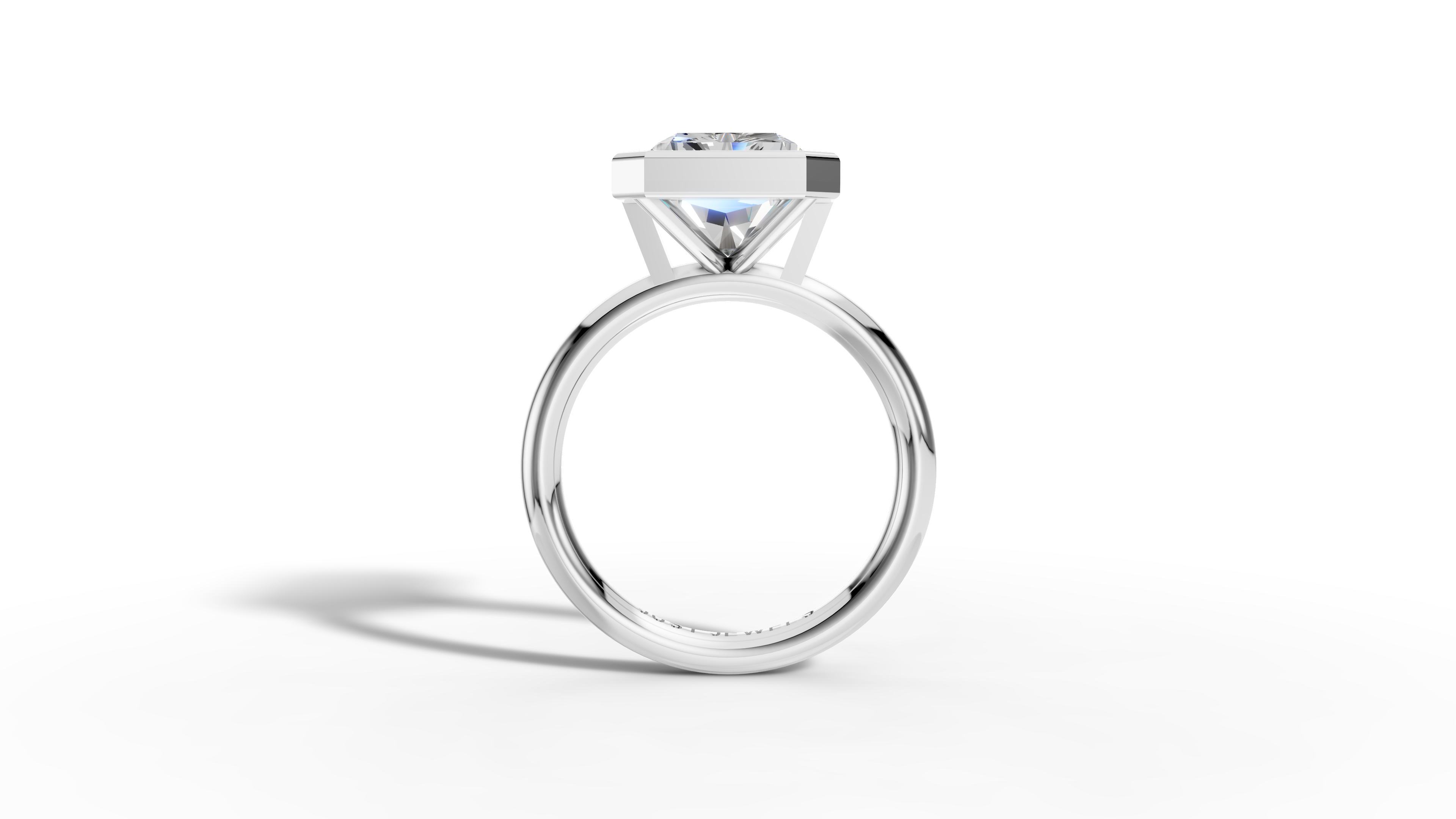 Radiant Bezel Setting Ring