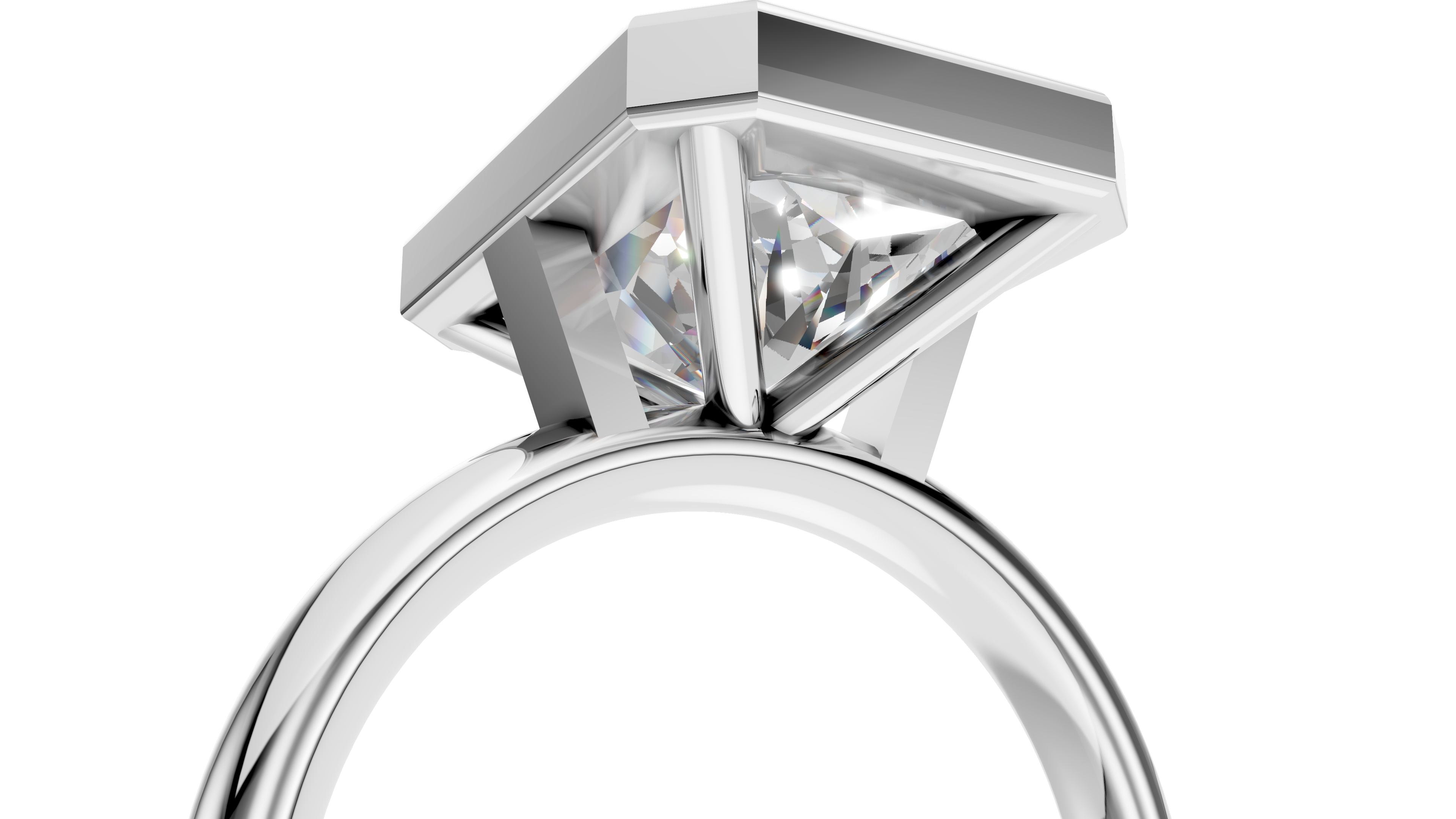 Radiant Bezel Setting Ring